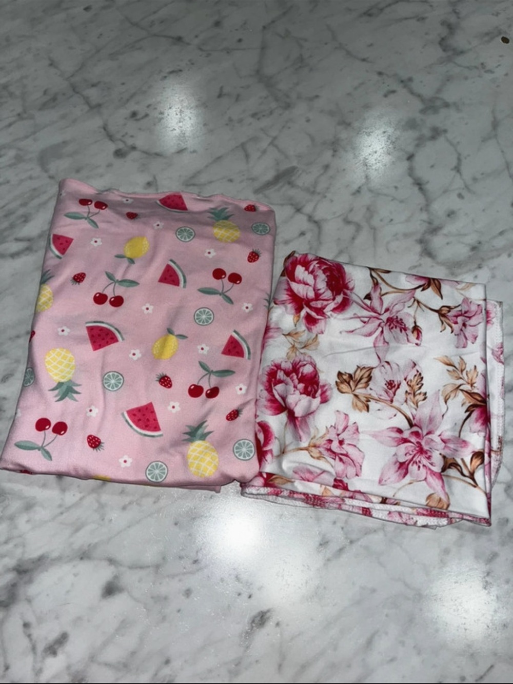 Girls Pink Fruit & Floral swaddles